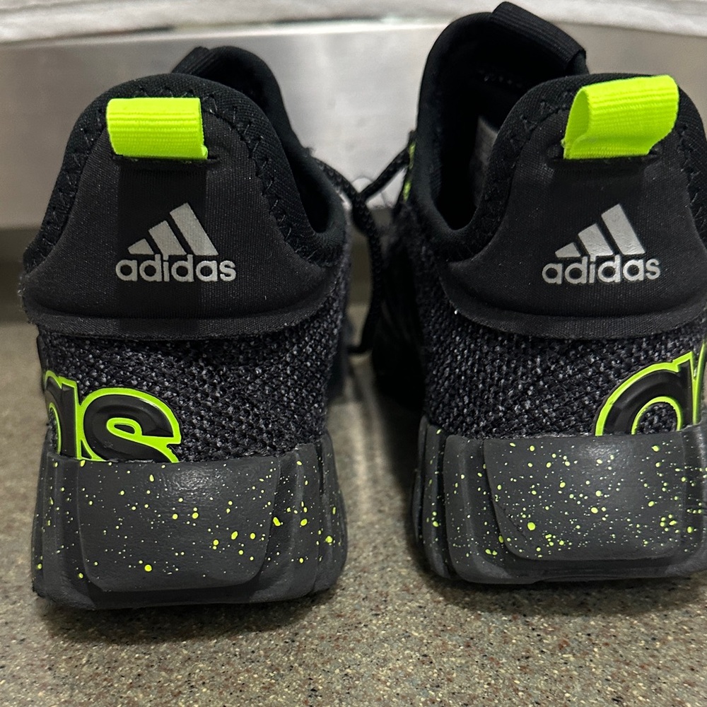 Adidas Black and Lime Green Athletic Shoes - Picture 3 of 5
